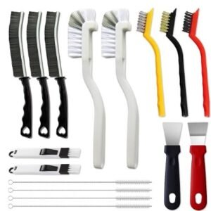 16Pcs Crevice Cleaning Brush Set, Hard Bristle Scrub Brushes for Gaps